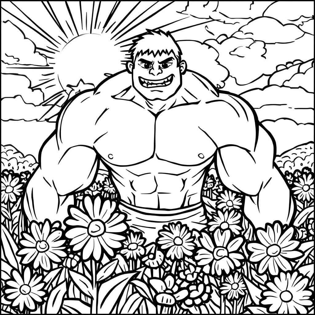 Desenho do Hulk e a Primavera para Colorir