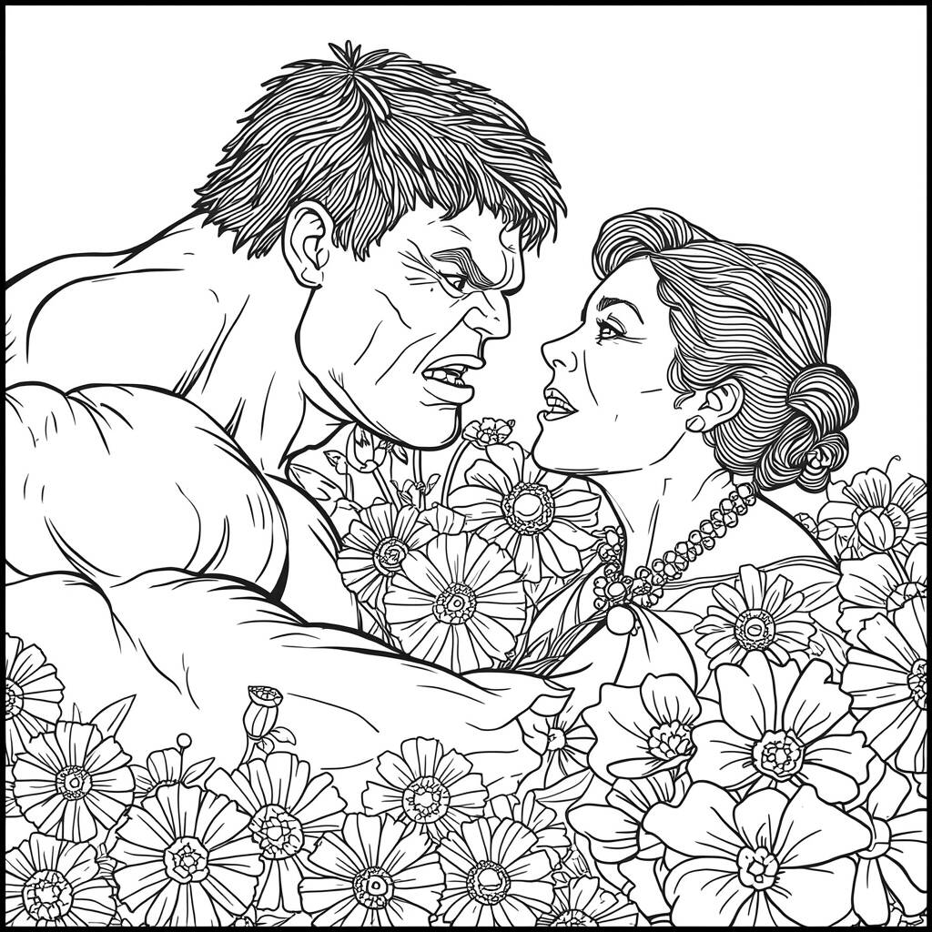 Desenho do Hulk e o Dia das Mães para Colorir