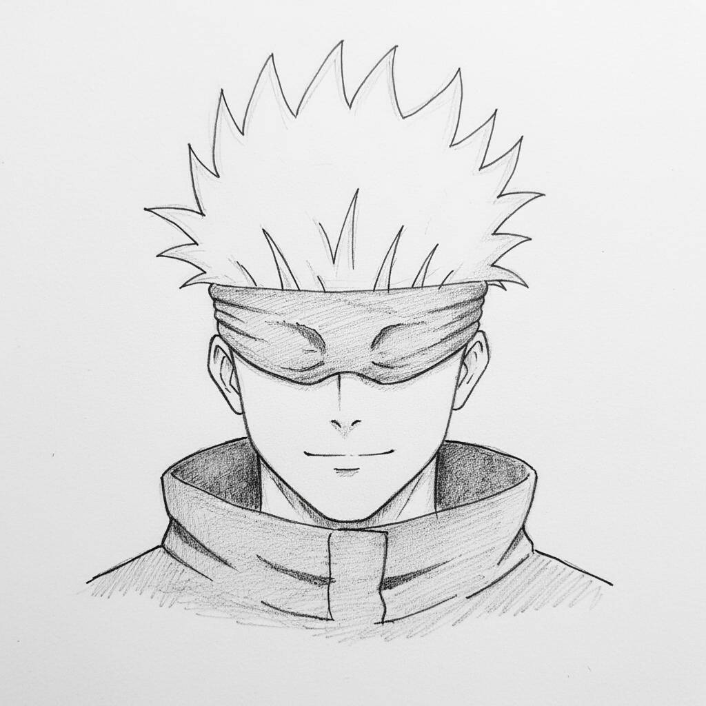 Desenho do Kakashi em estilo anime para colorir