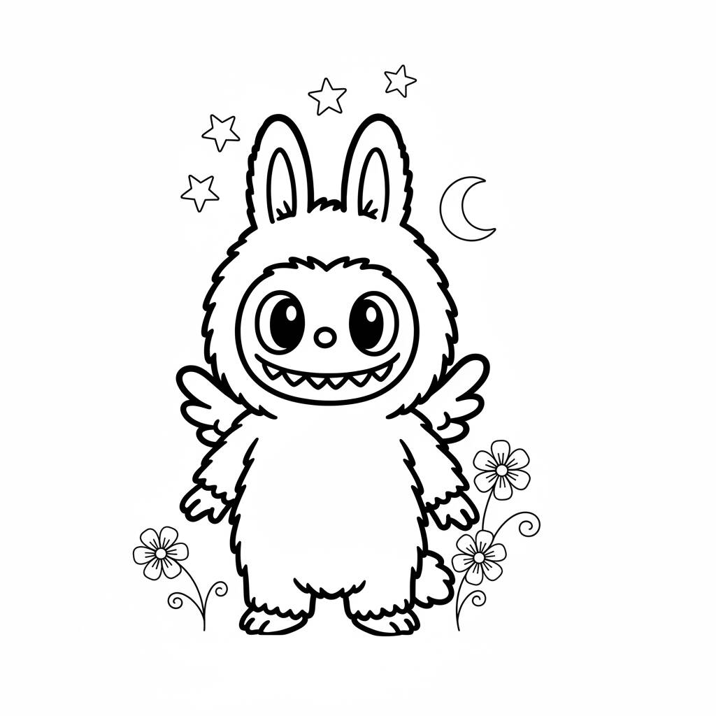 Desenho do Labubu fofo para colorir