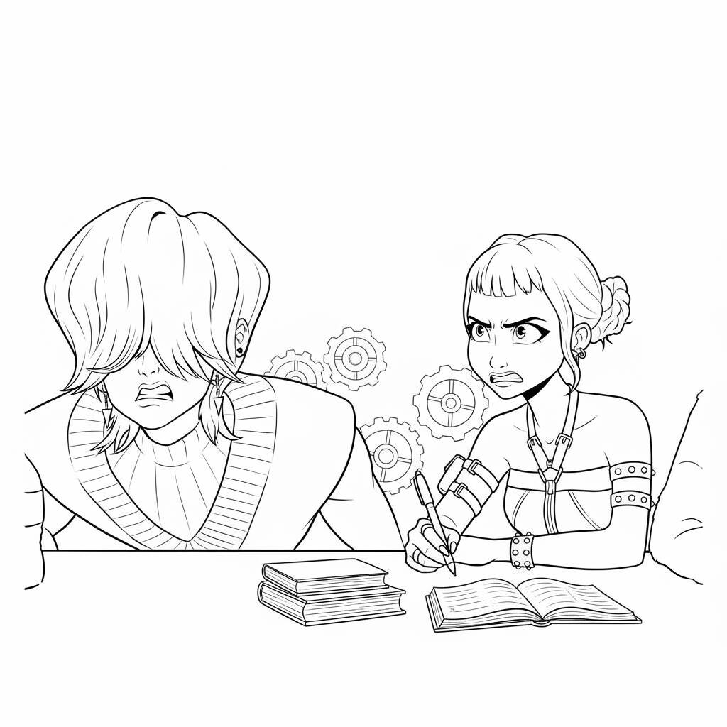 Desenho do Mystery Saja em momento de tensão para colorir (Saja Boys)