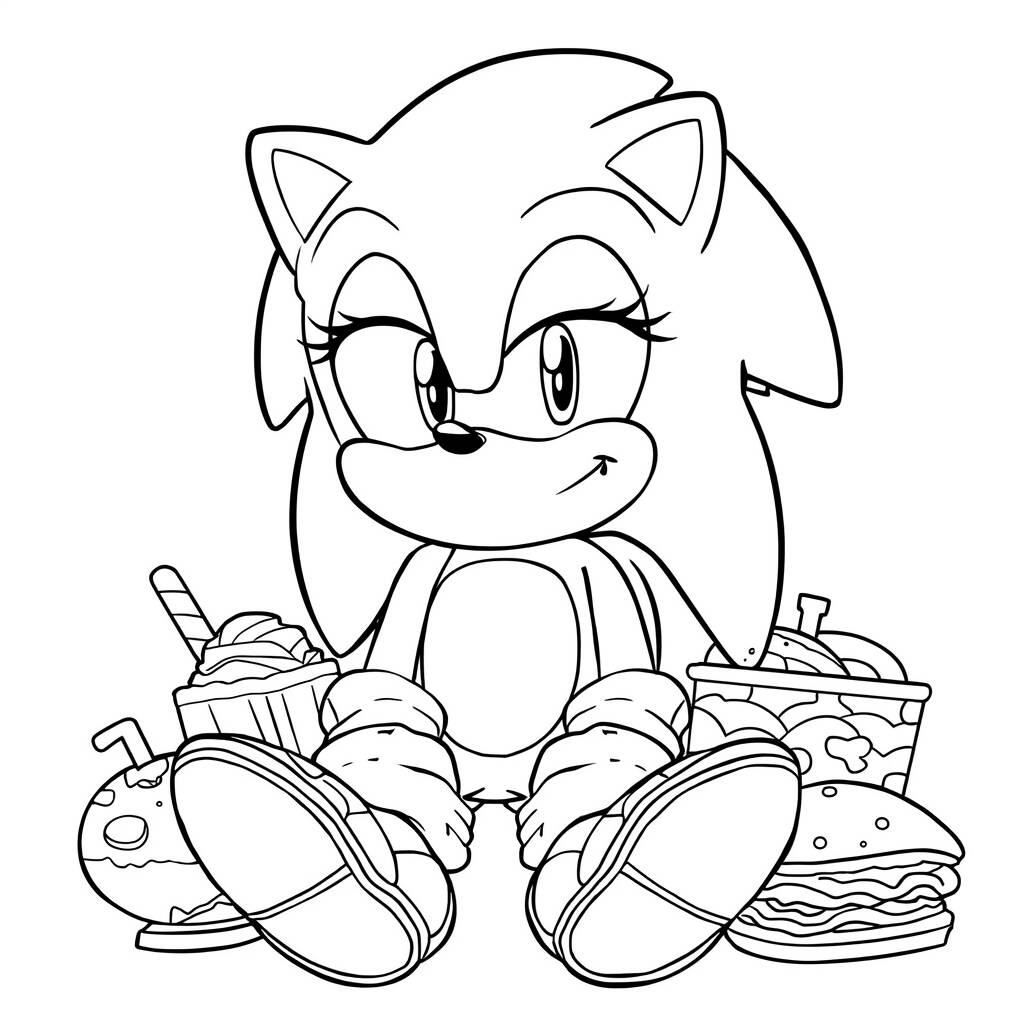 Desenho do Sonic para Colorir com Estilo Adorável