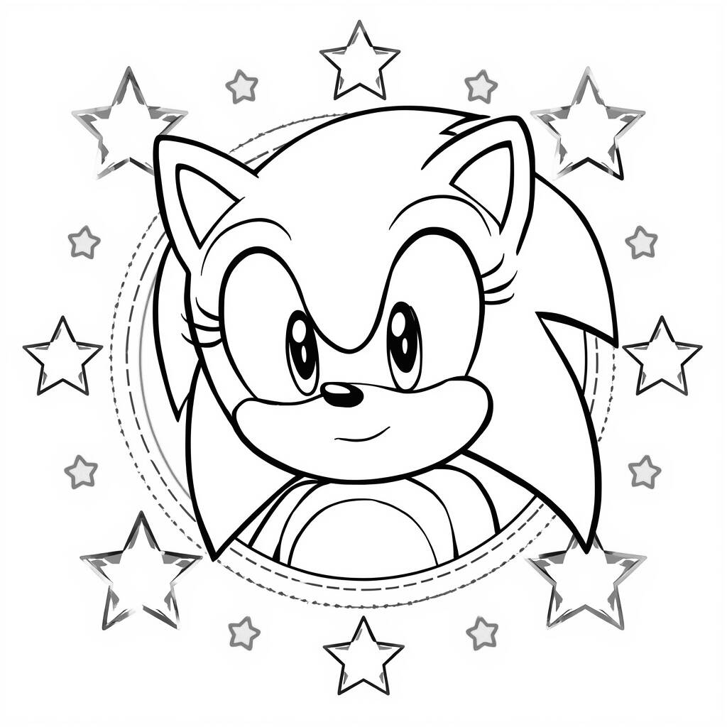 Desenho do Sonic para Colorir com Estilo Kawaii