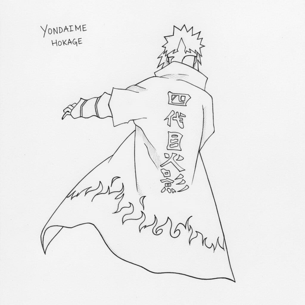 Desenho do Yondaime Hokage para colorir