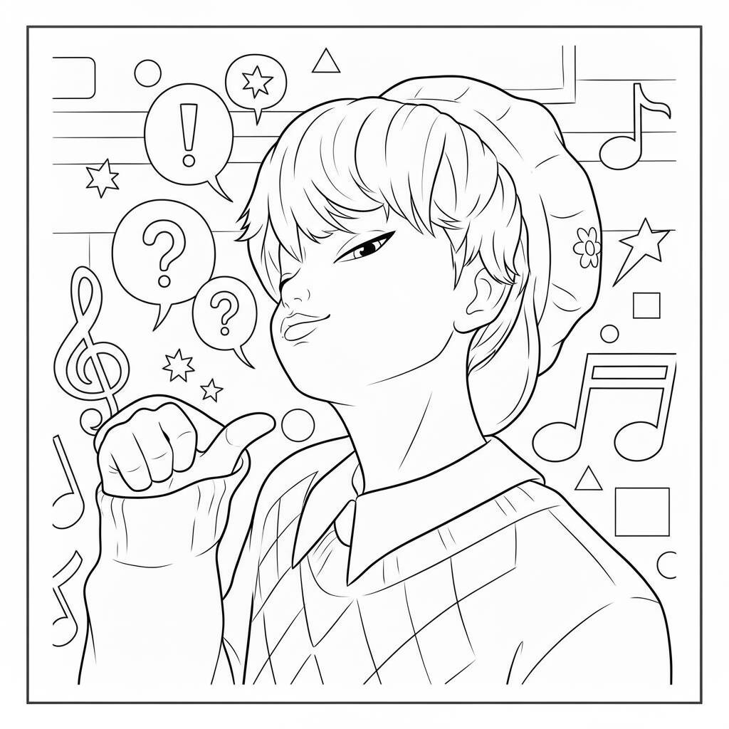 Desenho dos Baby Saja fazendo pose divertida para colorir (Guerreiras do K-Pop)
