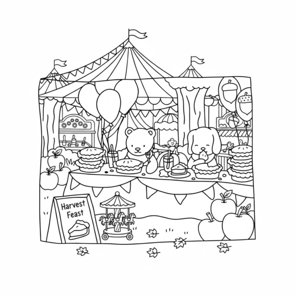Desenho dos Bobbie Goods na Festa da Colheita para colorir (Desenho para Colorir)