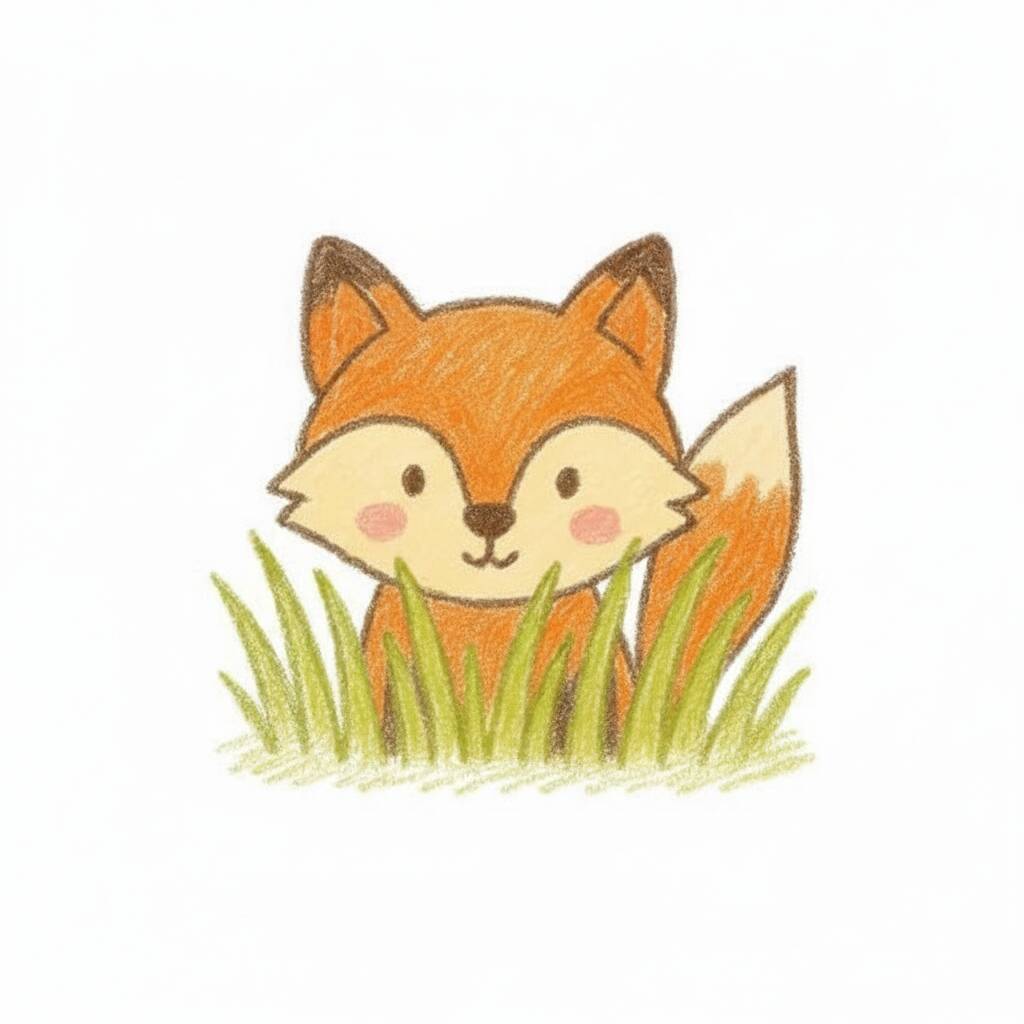 Desenhos Fofos de Animais: desenho de raposa para desenhar