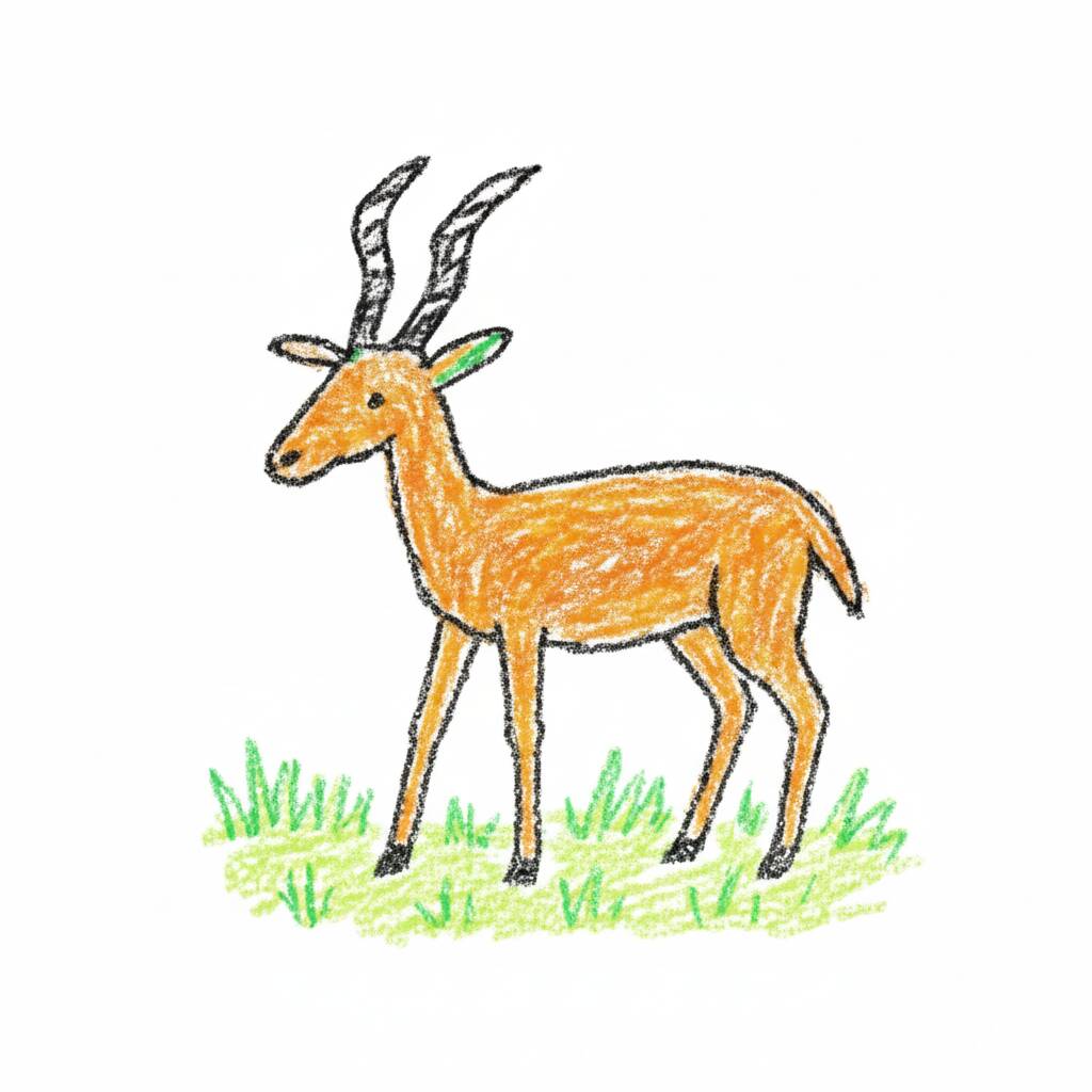 Desenhos Fofos de Animais: desenho fácil de Antílope para desenhar