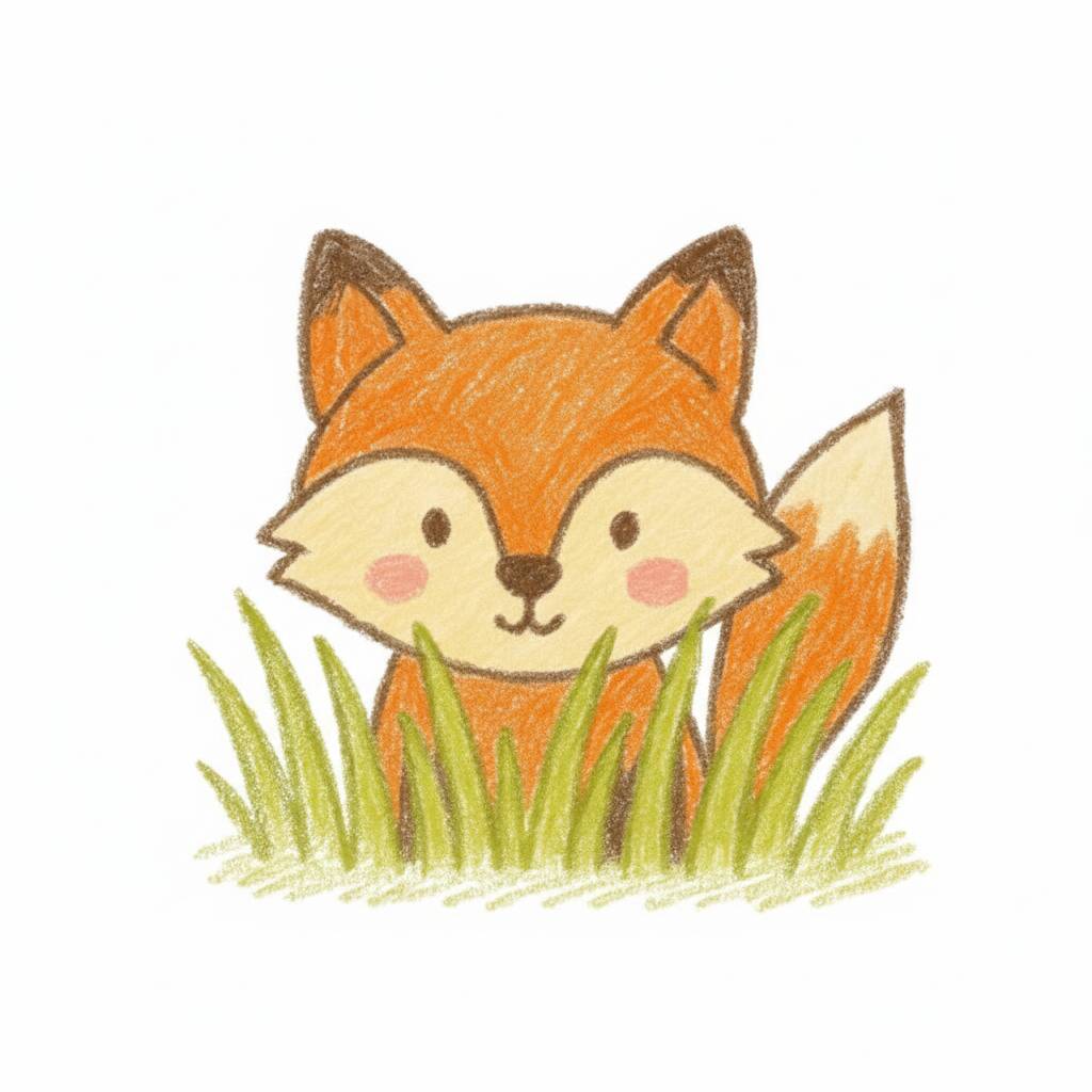 Desenhos Fofos de Animais: desenho fácil de Raposa para desenhar