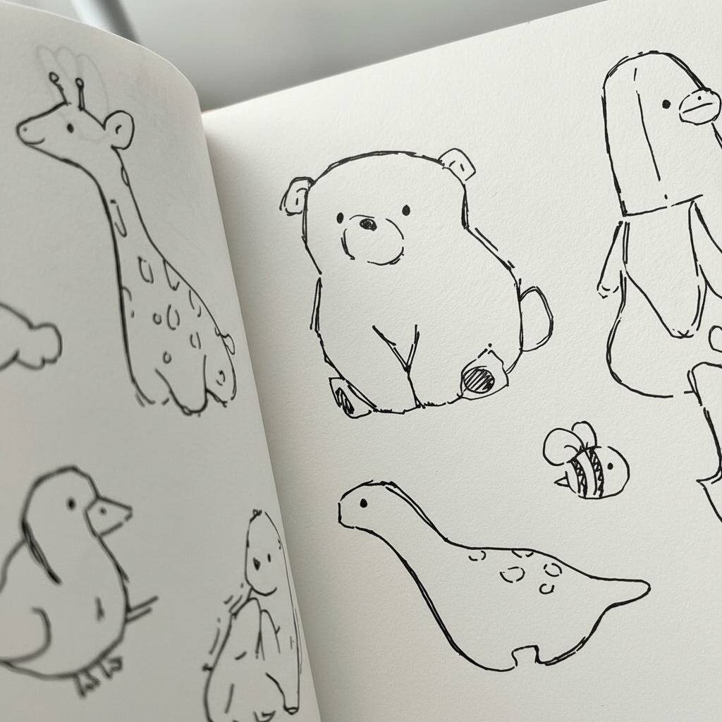 Desenhos de animais adoráveis para colorir, incluindo urso, dinossauro e pato.