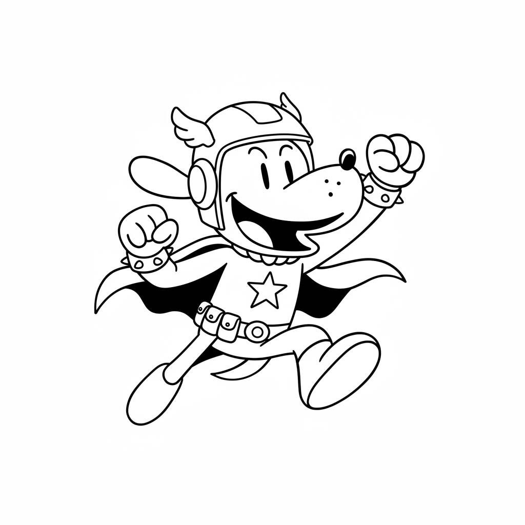 Dog Man Super Herói (Desenho para Colorir)