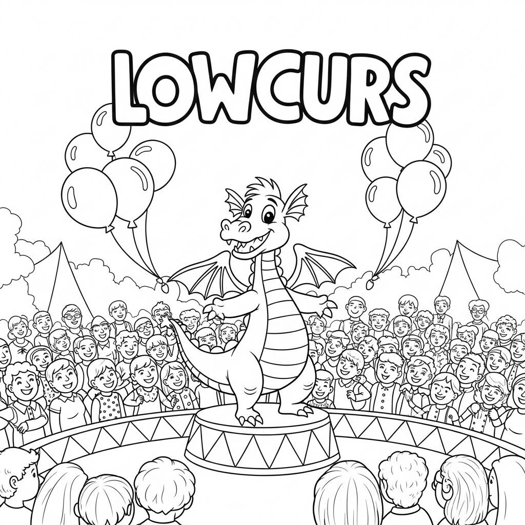 Dragao de Circo (Desenho para Colorir)