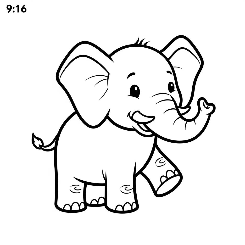 Elefante Simples para Criancas (Desenho para Colorir)