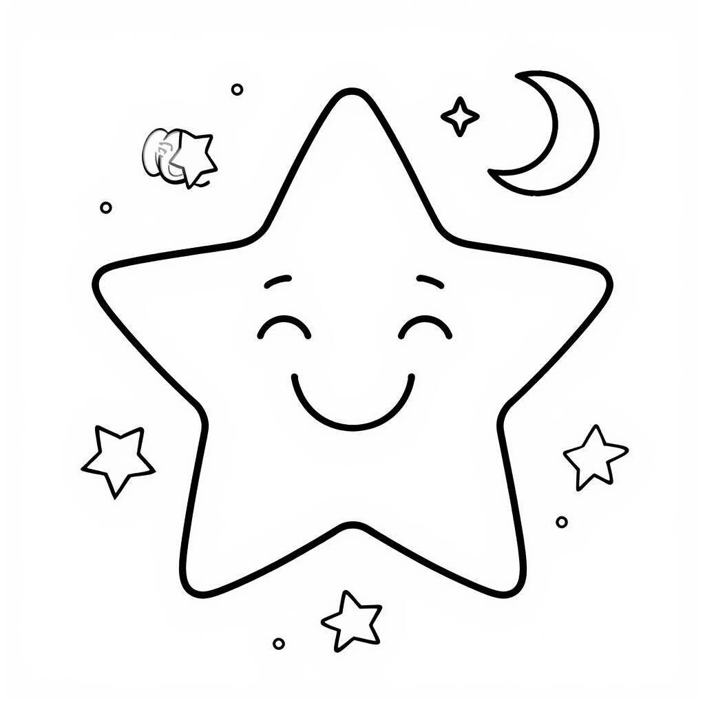 Estrela brilhante Para Meninas (Desenho para Colorir)