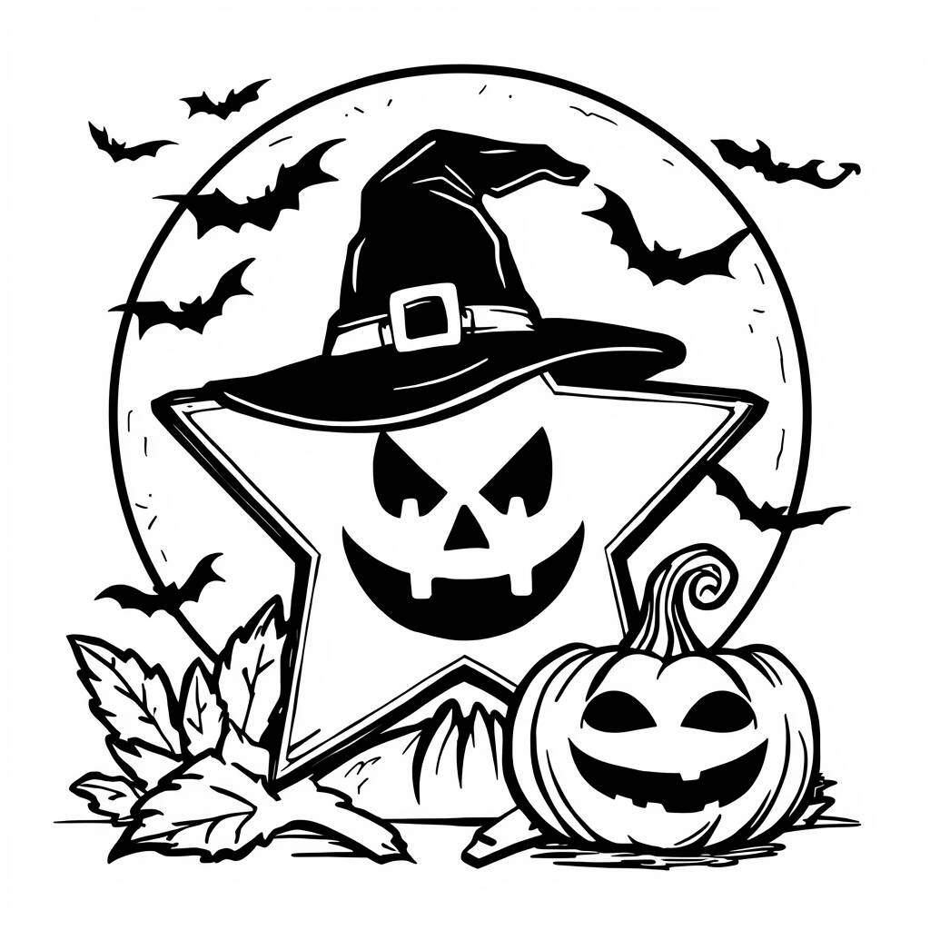 Estrela de Halloween (Desenho para Colorir)