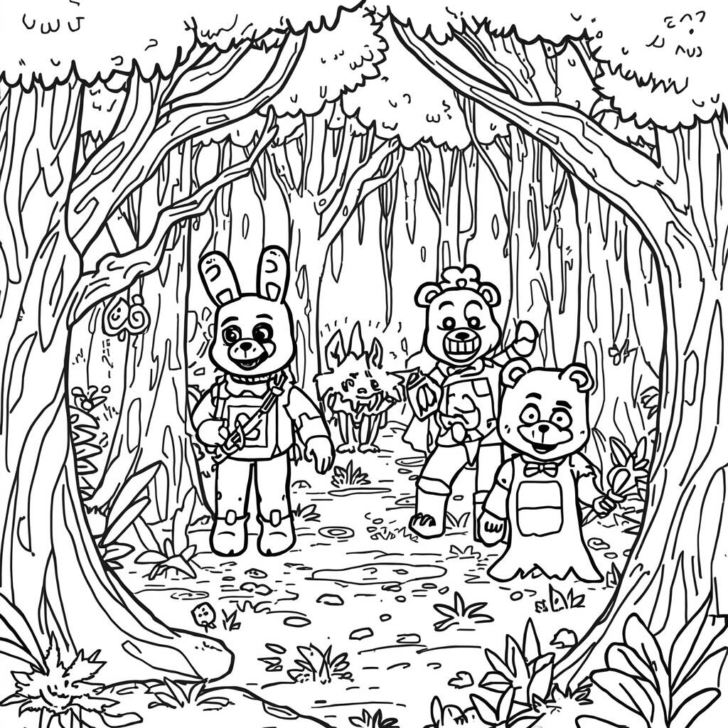 FNAF Adventure Scene (Desenho para Colorir)