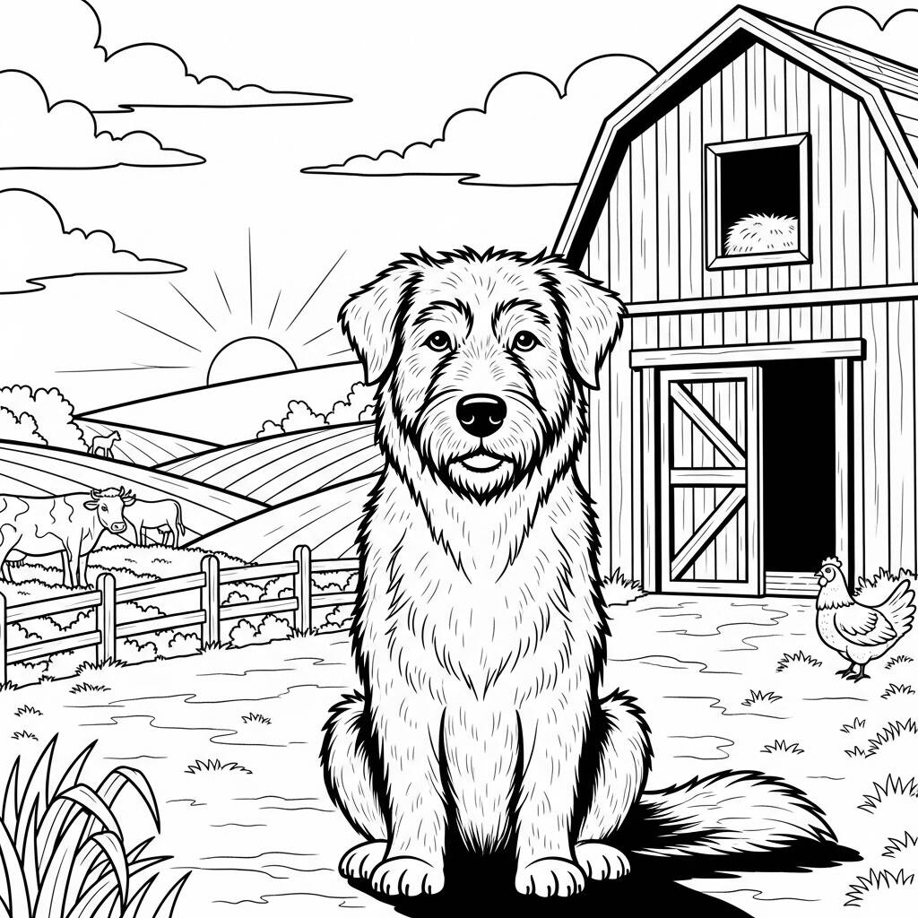 Fazenda Cao Guardiao (Desenho para Colorir)