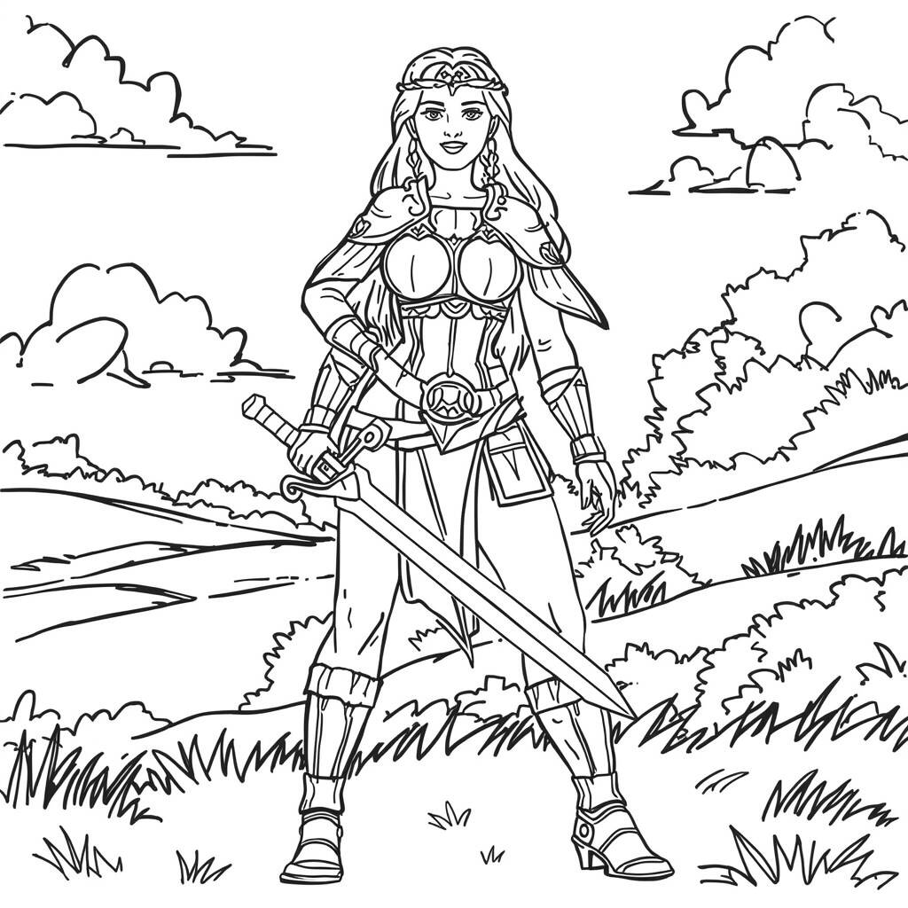 Fiona Princesa Forte (Desenho para Colorir)