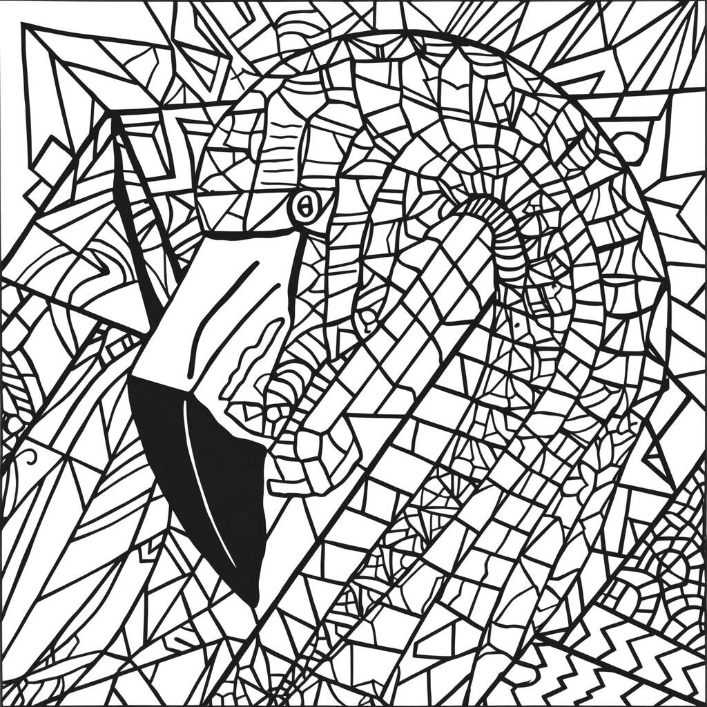 Flamingo Artistico Abstrato (Desenho para Colorir)