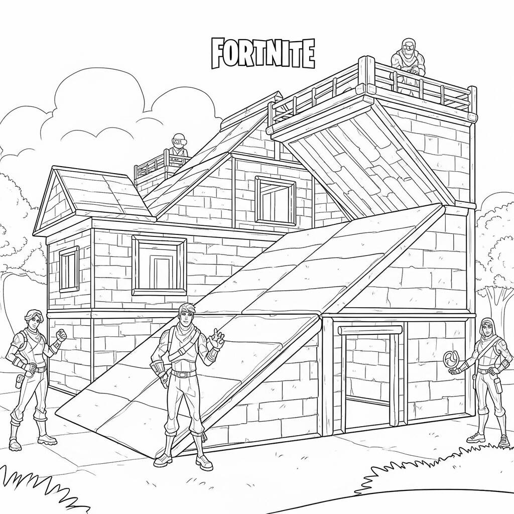 Fortnite Construcoes Criativas (Desenho para Colorir)