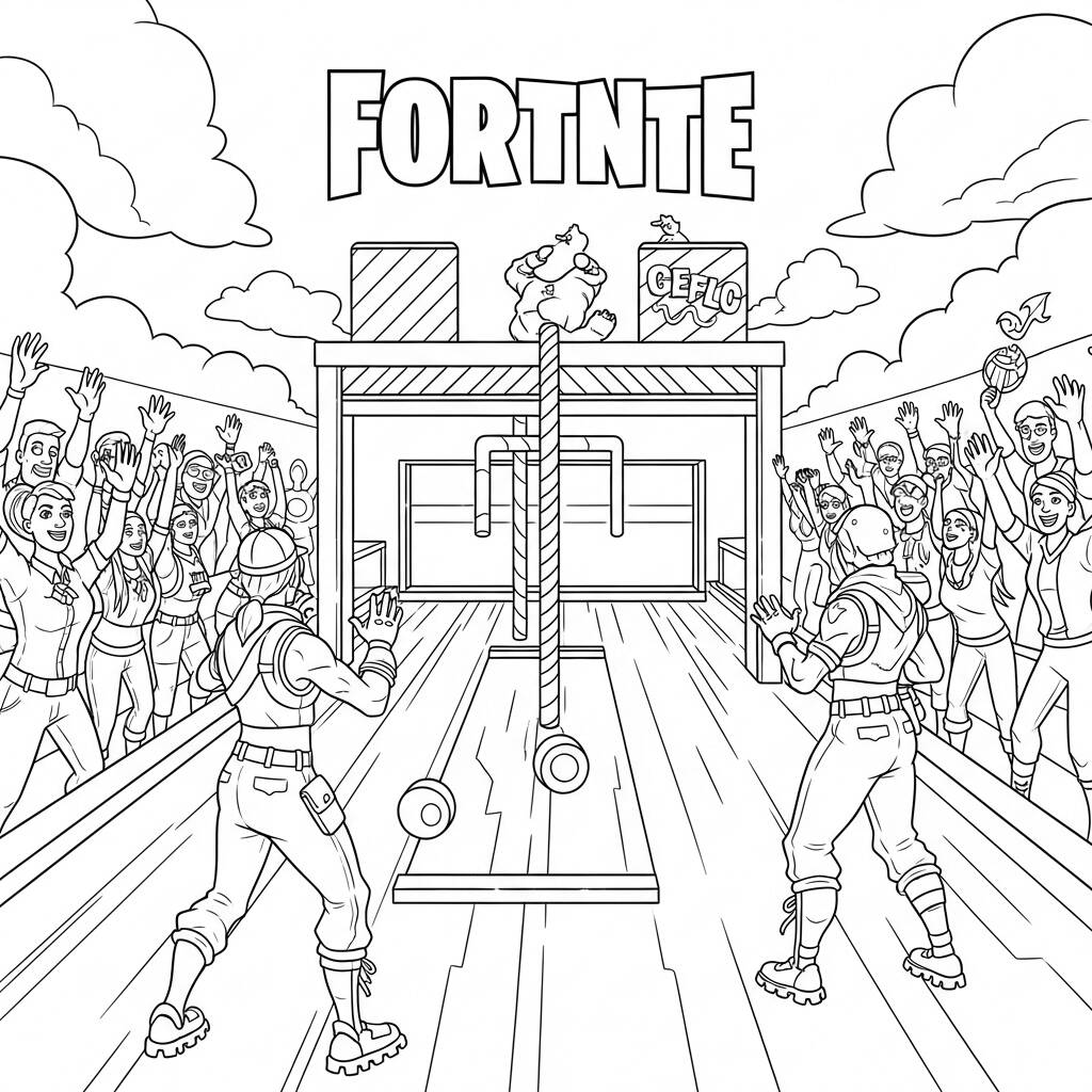 Fortnite Desafio de Habilidades (Desenho para Colorir)