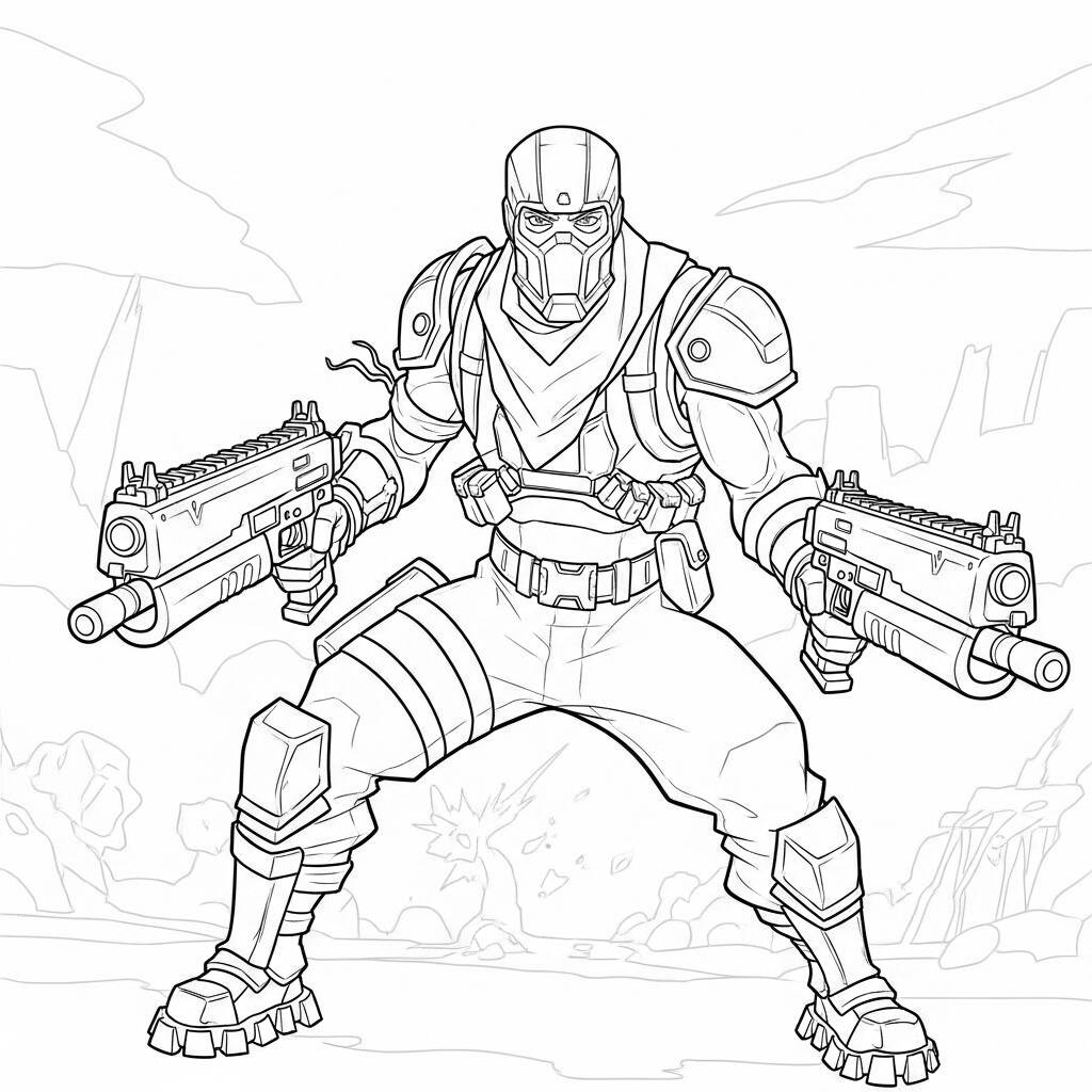 Fortnite Personagem Guerreiro (Desenho para Colorir)