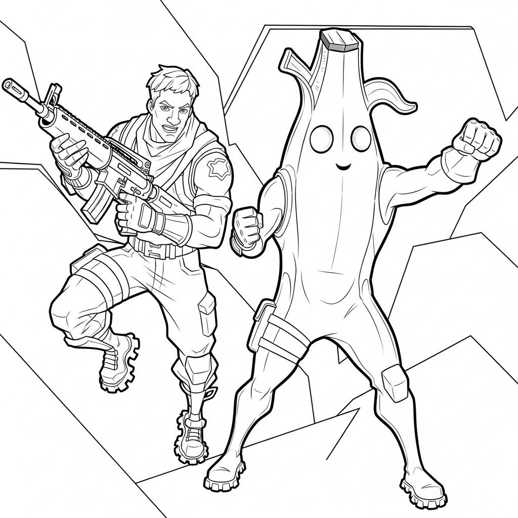 Fortnite Personagens Famosos (Desenho para Colorir)