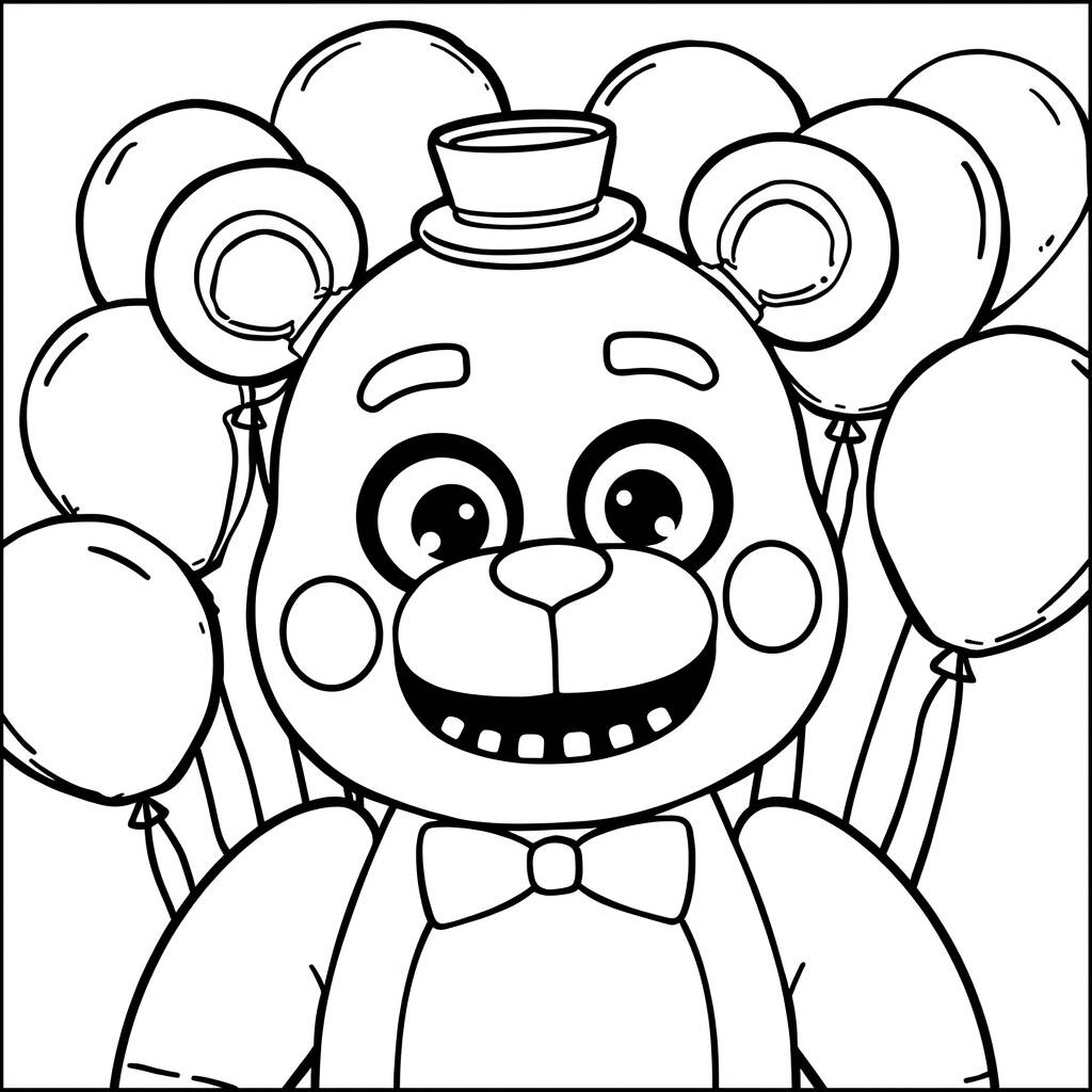 Freddy Fazbear Kawaii (Desenho para Colorir)