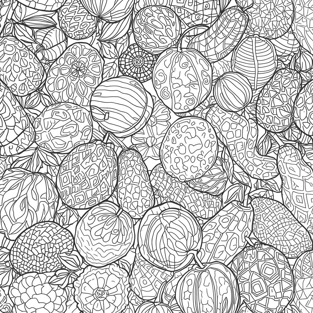 Frutas e Cores (Desenho para Colorir)