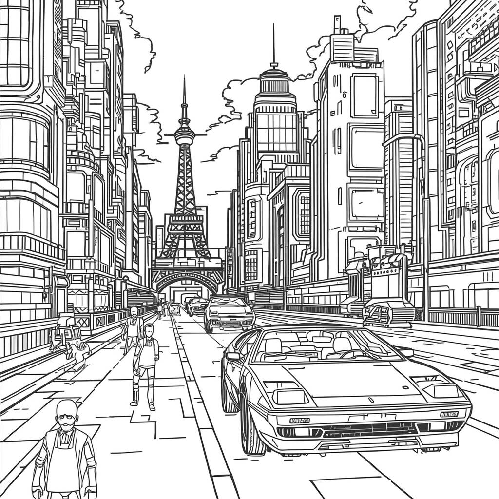 Futuro tecnologico Para Meninos (Desenho para Colorir)