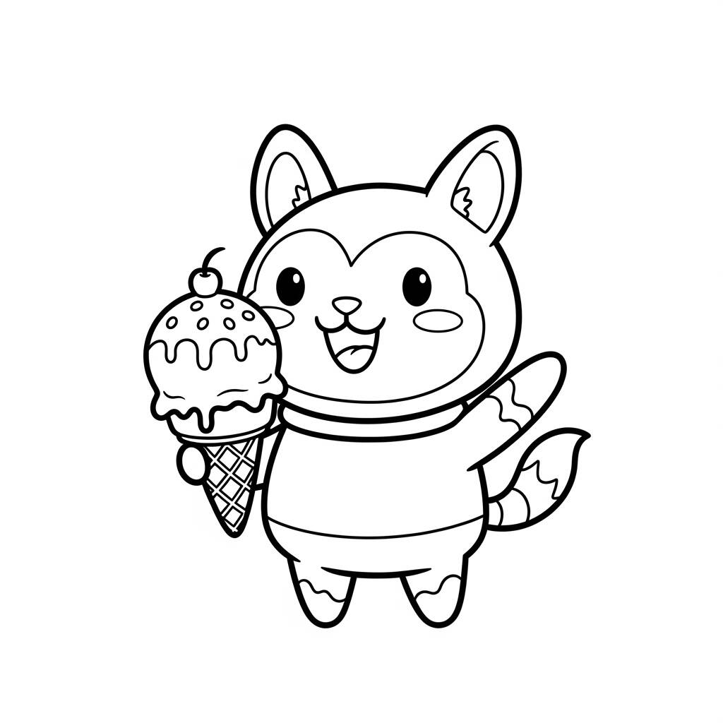 Gelado com Animais (Desenho para Colorir)