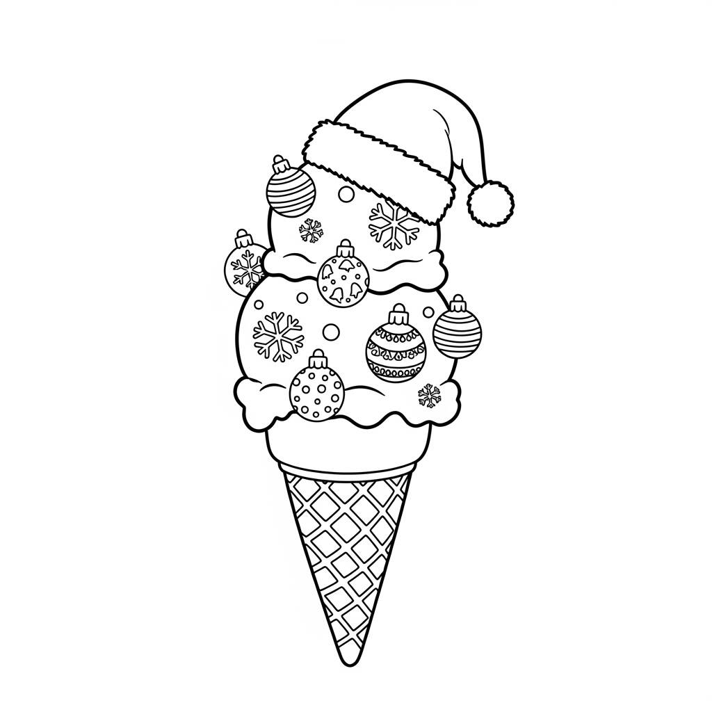 Gelado de Natal (Desenho para Colorir)