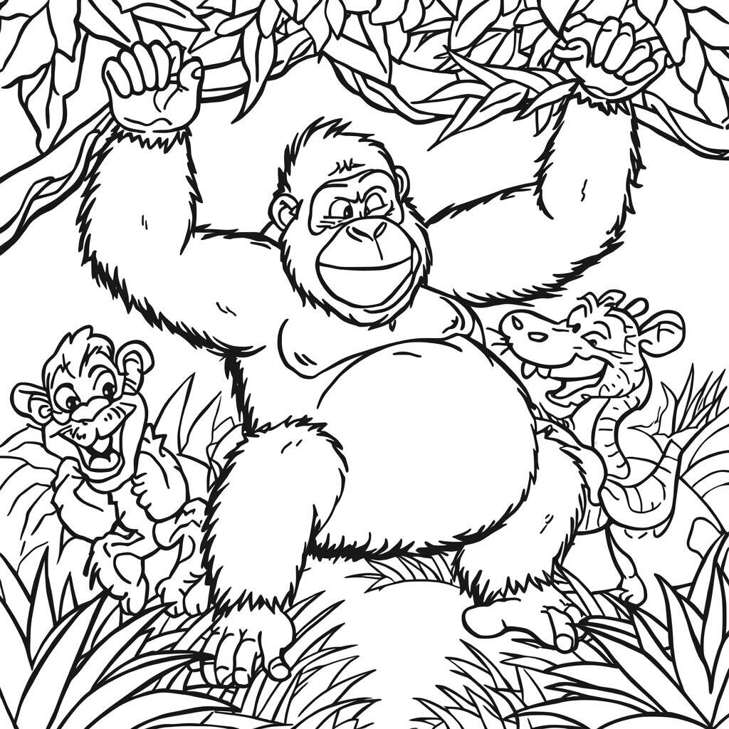 Gorila Atrapalhado (Desenho para Colorir)