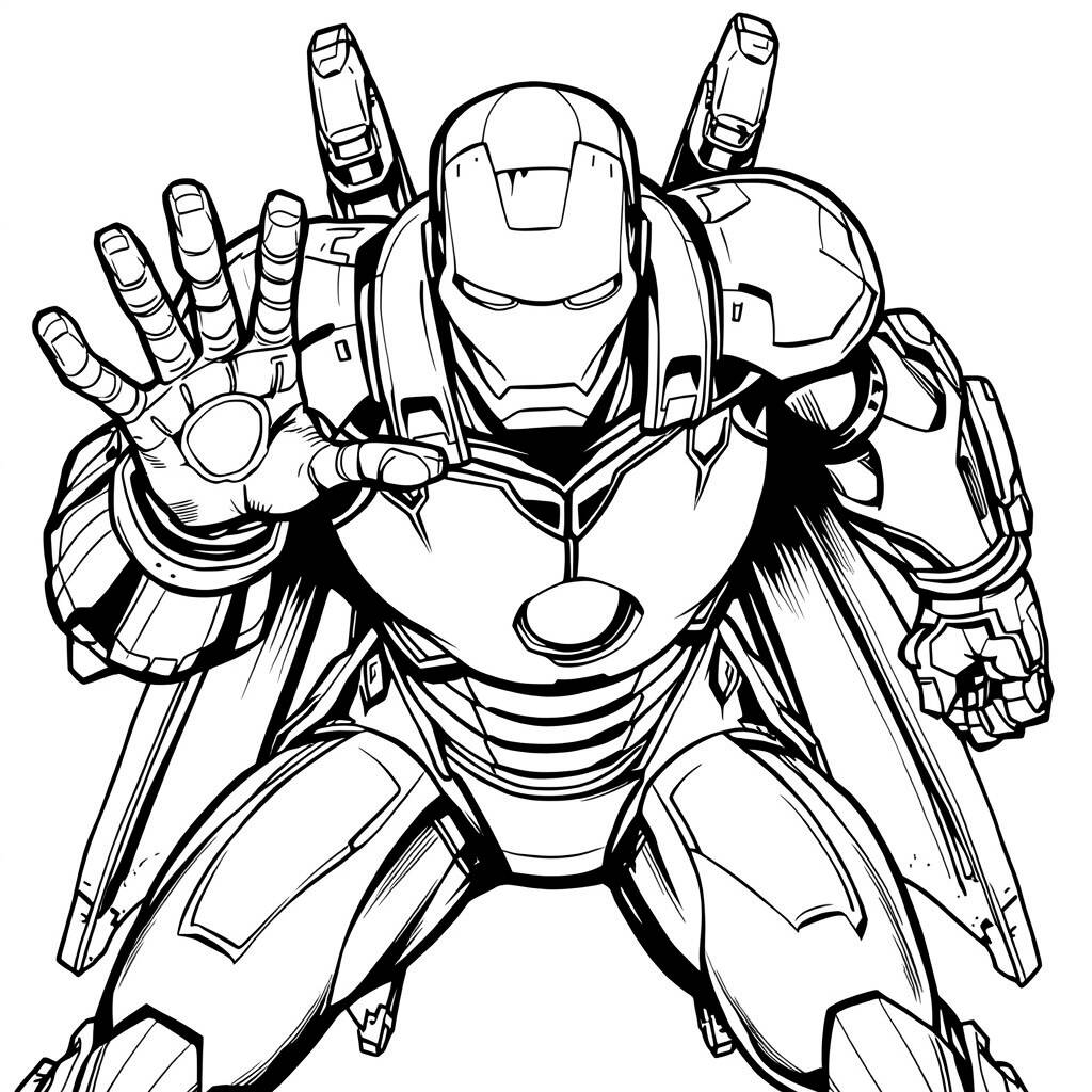Homem de Ferro Super Heroi (Desenho para Colorir)