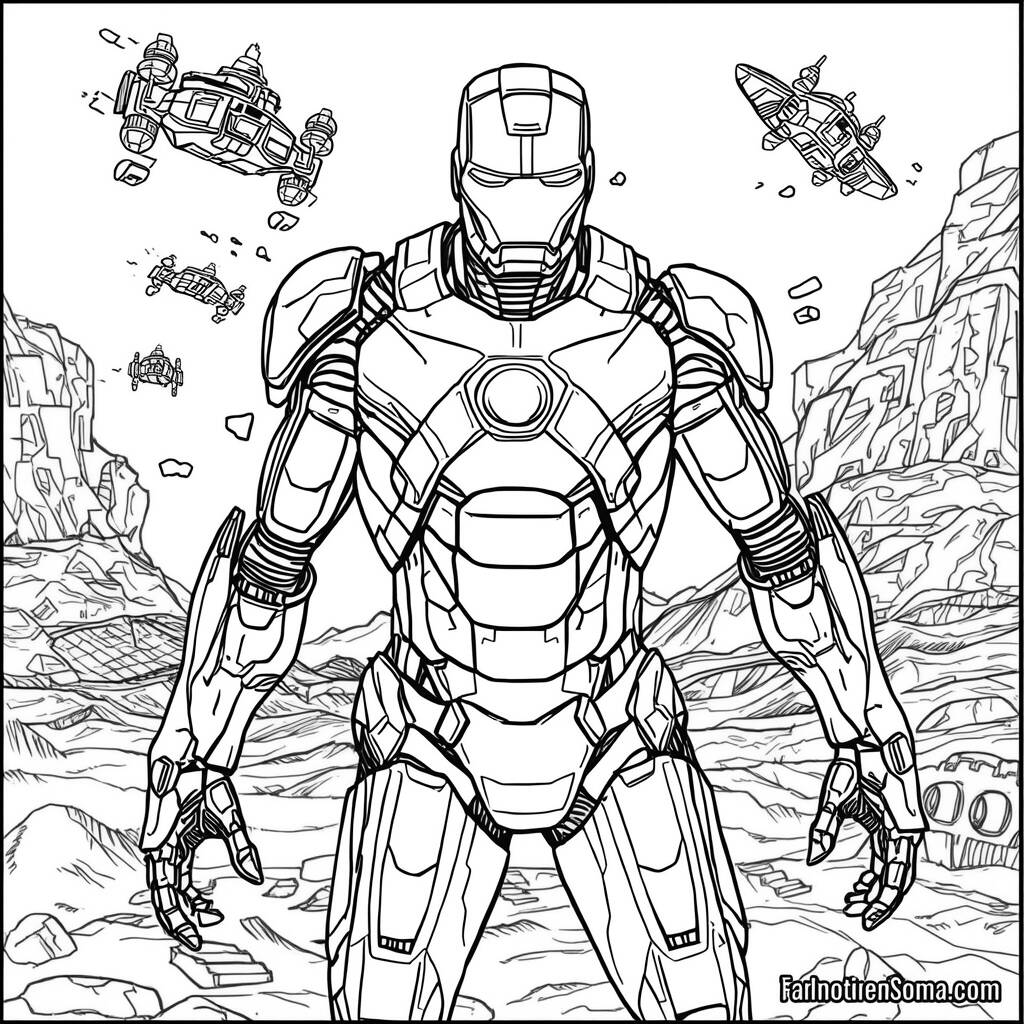 Homem de Ferro no Futuro (Desenho para Colorir)