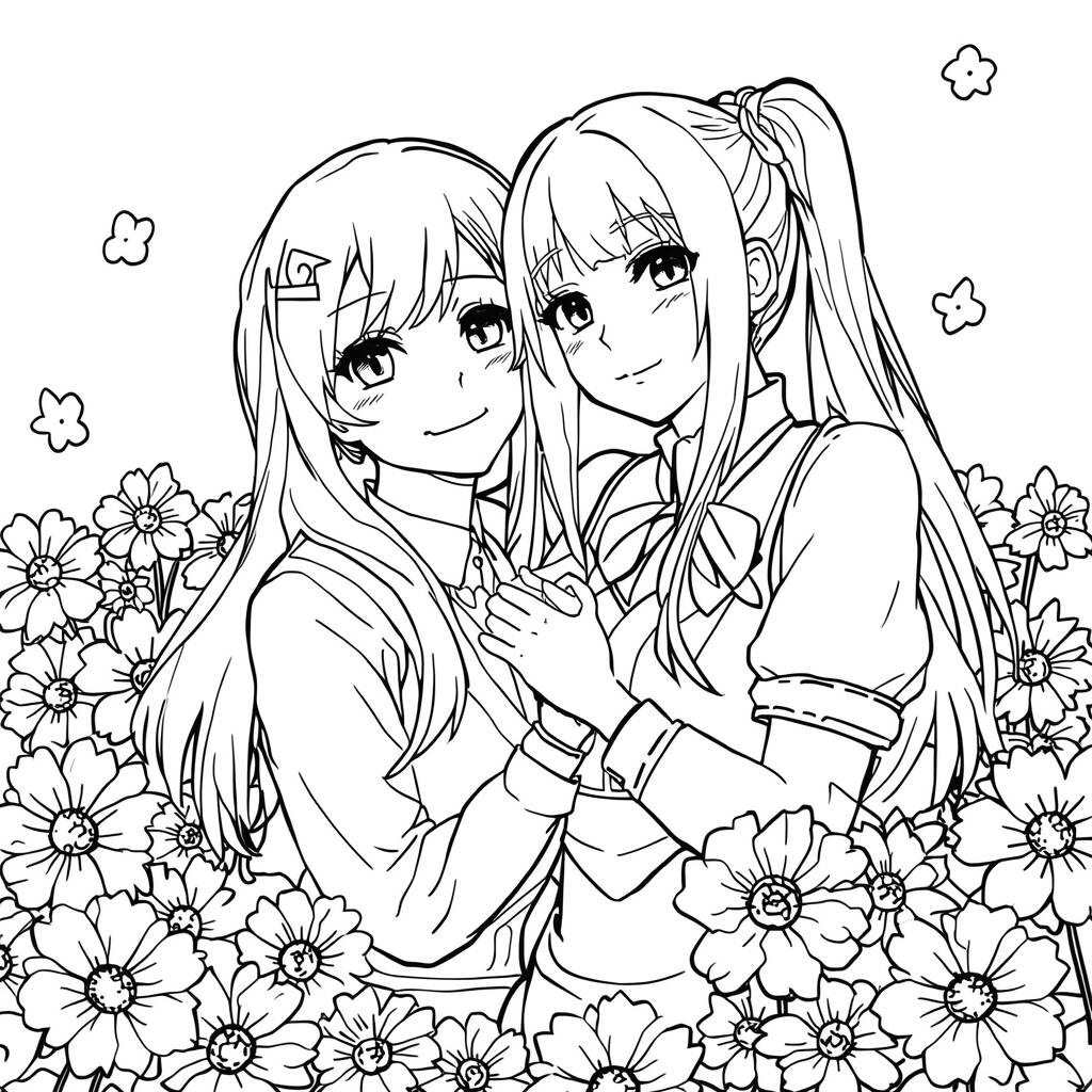 Ino e Sakura (Desenho para Colorir)