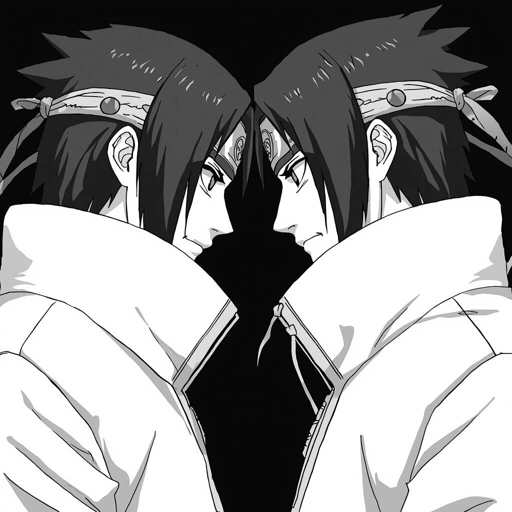 Itachi e Sasuke (Desenho para Colorir)