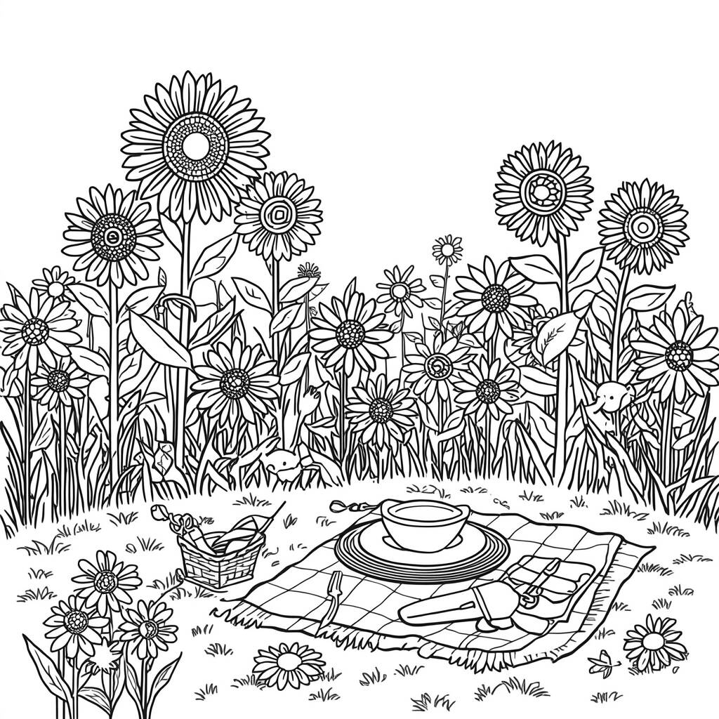 Jardim de Verao (Desenho para Colorir)