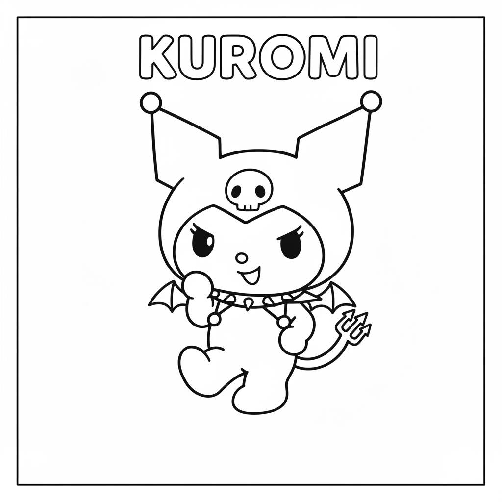 Kuromi Fofinha (Desenho para Colorir)