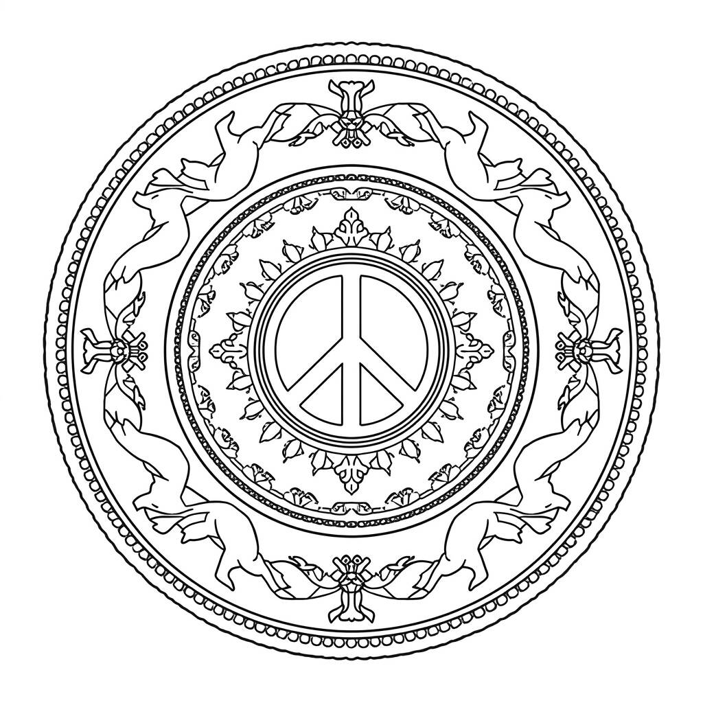 Mandala da Paz (Desenho para Colorir)