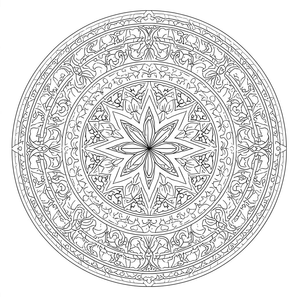 Mandala de Fadas (Desenho para Colorir)