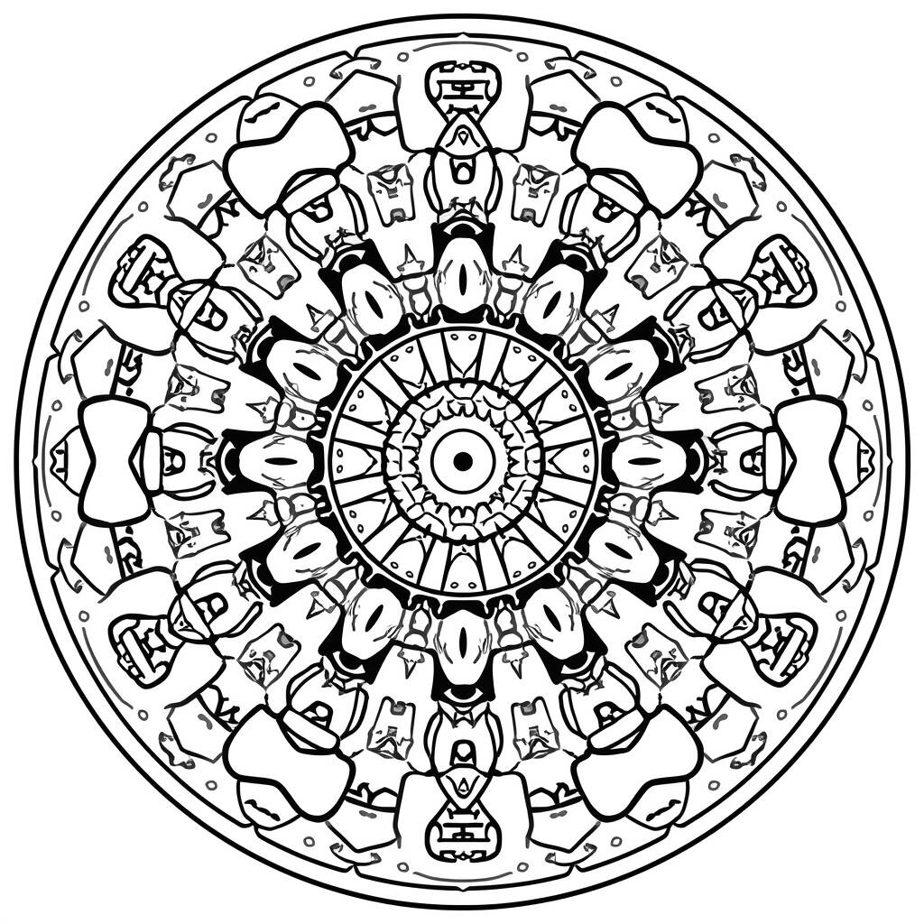 Mandala de Jogos (Desenho para Colorir)