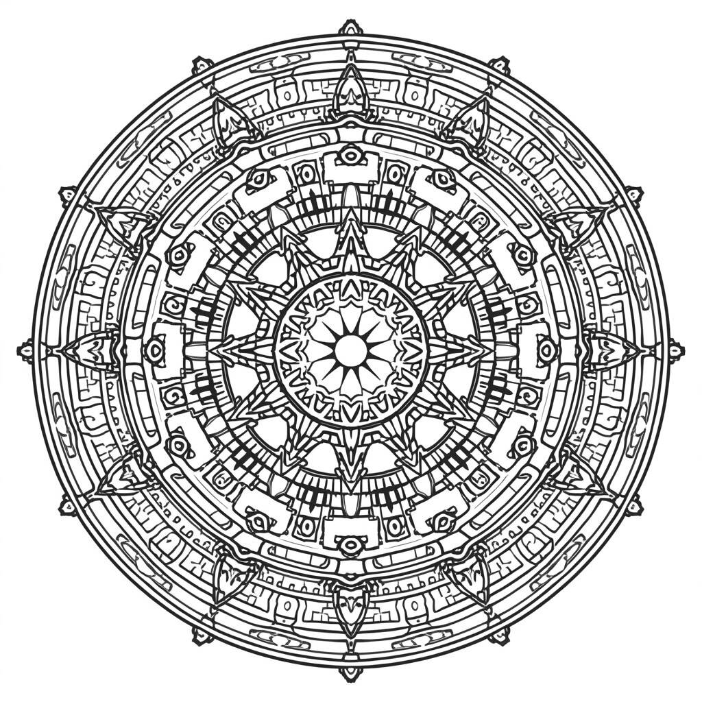 Mandala de Tecnologia (Desenho para Colorir)