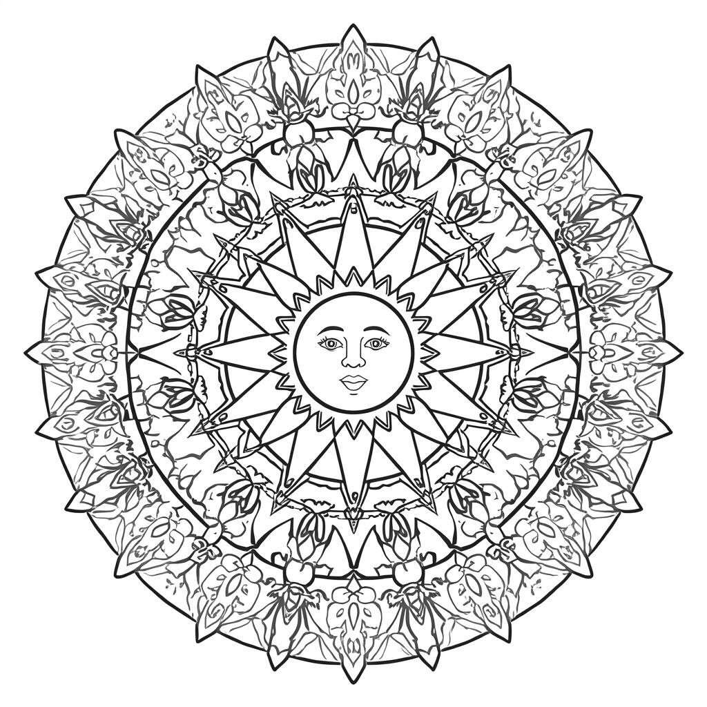 Mandala de Verao (Desenho para Colorir)