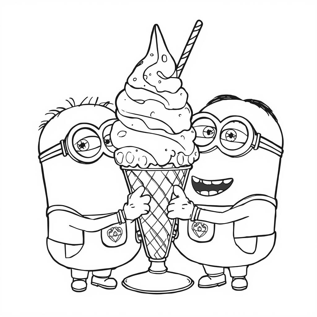Minions e a Amizade (Desenho para Colorir)