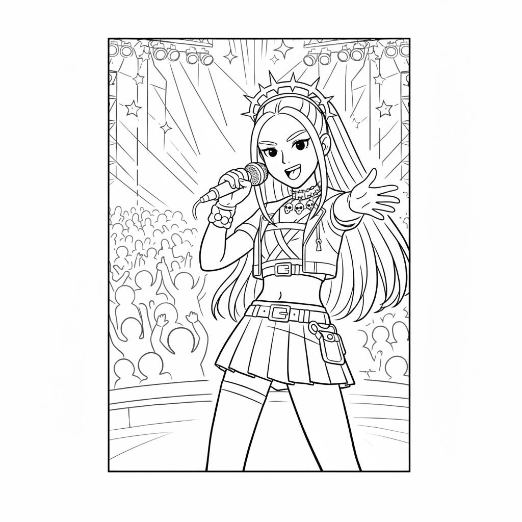 Mira Cantora Estilosa (Desenho para Colorir)