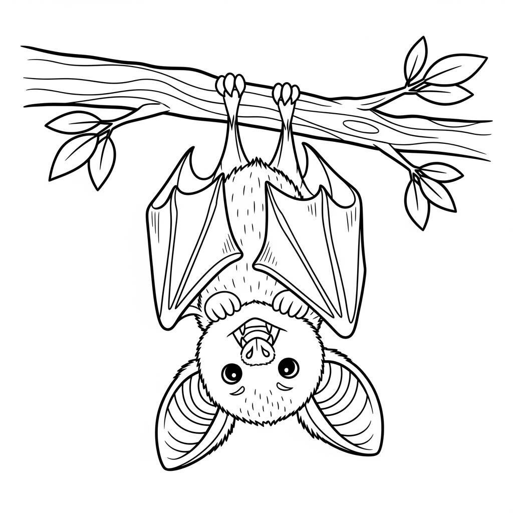 Morcego Fofinho (Desenho para Colorir)