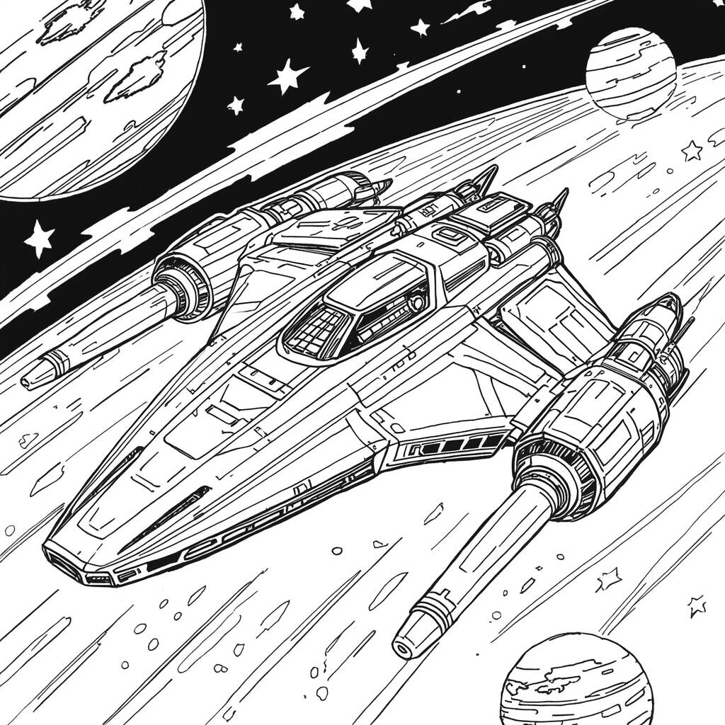 Nave espacial Para Meninos (Desenho para Colorir)