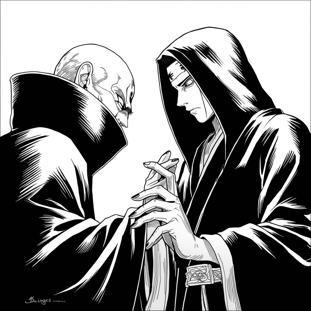Orochimaru e Sandaime (Desenho para Colorir)