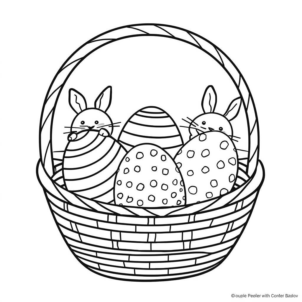 Ovos de Pascoa Simples (Desenho para Colorir)